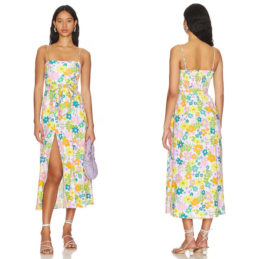 NWT Show Me Your Mumu Amalfi Coast Midi Dress Petal Pop Floral - Picture 2 of 6